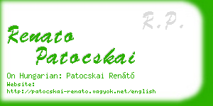 renato patocskai business card