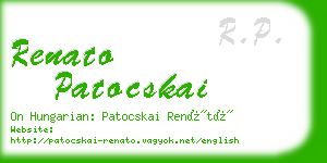 renato patocskai business card
